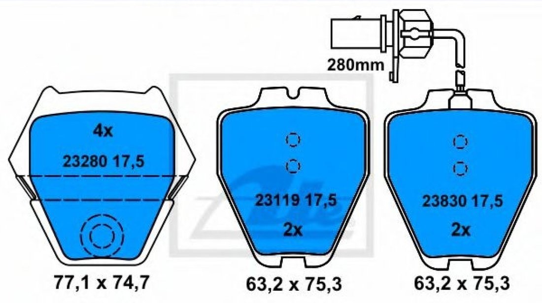 Set placute frana,frana disc AUDI A4 (8D2, B5) (1994 - 2001) ATE 13.0460-2875.2 piesa NOUA