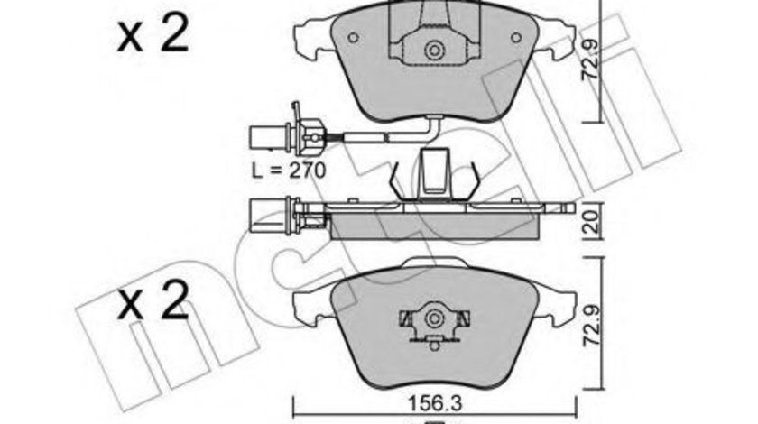 Set placute frana,frana disc AUDI A4 (8E2, B6) (2000 - 2004) METELLI 22-0549-1 piesa NOUA