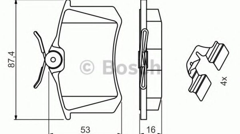 Set placute frana,frana disc AUDI A4 (8E2, B6) (2000 - 2004) BOSCH 0 986 494 600 piesa NOUA