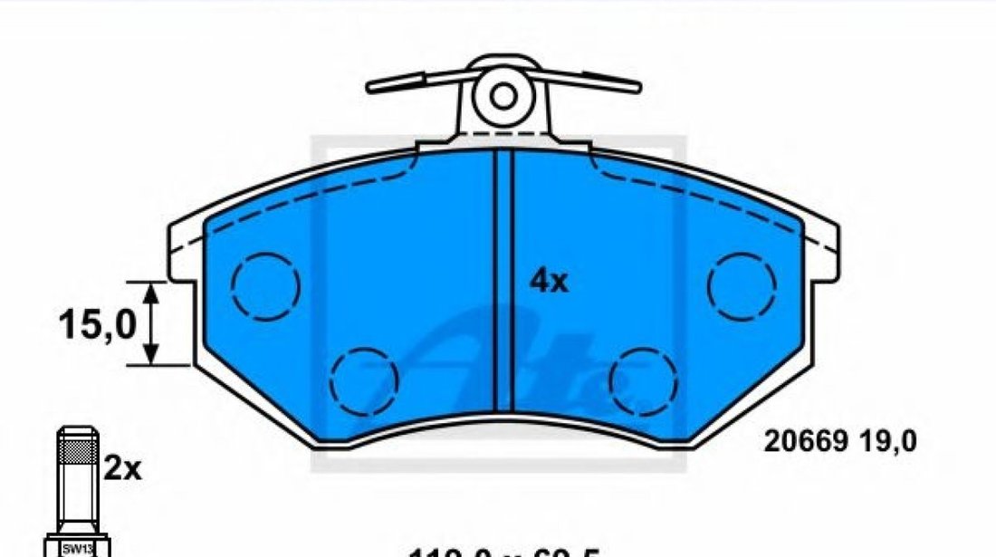 Set placute frana,frana disc AUDI A4 Avant (8D5, B5) (1994 - 2001) ATE 13.0460-2934.2 piesa NOUA