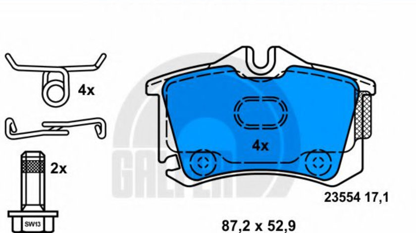 Set placute frana,frana disc AUDI A4 Avant (8D5, B5) (1994 - 2001) GALFER B1.G102-0492.2 piesa NOUA