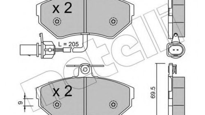 Set placute frana,frana disc AUDI A4 Avant (8E5, B6) (2001 - 2004) METELLI 22-0215-2 piesa NOUA