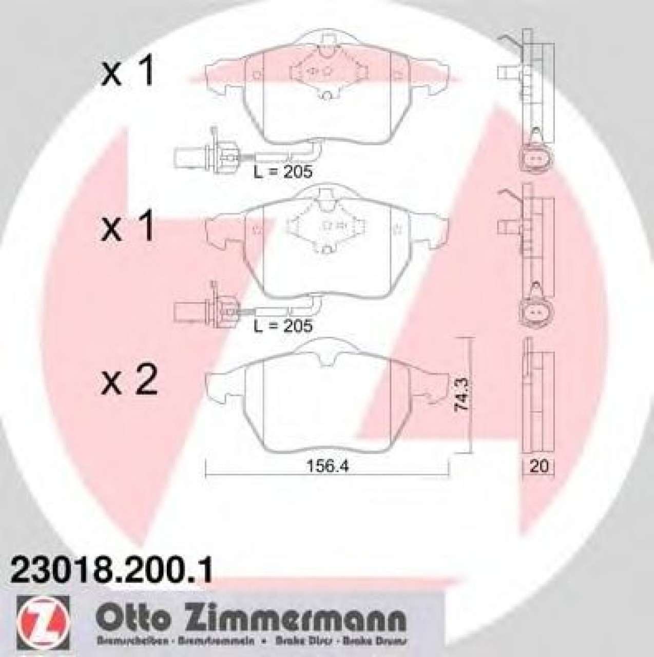 Set placute frana,frana disc AUDI A4 Avant (8E5, B6) (2001 - 2004) ZIMMERMANN 23018.200.1 piesa NOUA