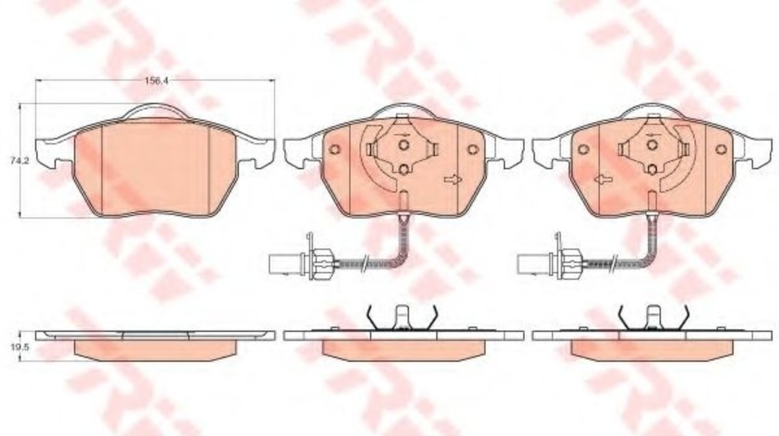 Set placute frana,frana disc AUDI A4 Avant (8E5, B6) (2001 - 2004) TRW GDB1307 piesa NOUA