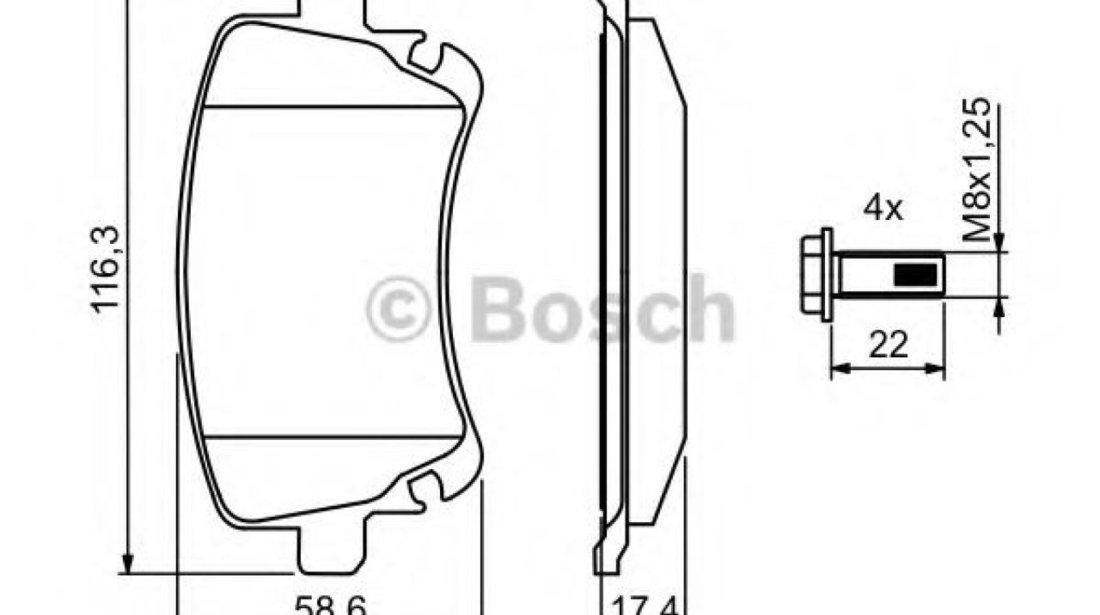 Set placute frana,frana disc AUDI A4 Avant (8ED, B7) (2004 - 2008) BOSCH 0 986 494 303 piesa NOUA