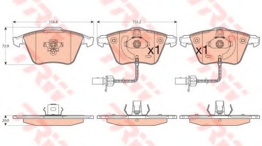 Set placute frana,frana disc AUDI A4 Avant (8ED, B7) (2004 - 2008) TRW GDB1554 piesa NOUA