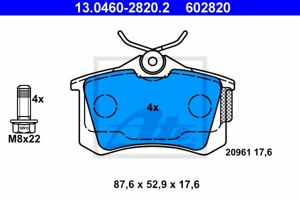 Set placute frana,frana disc AUDI A4 Avant (8ED, B7) (2004 - 2008) ATE 13.0460-2820.2 piesa NOUA