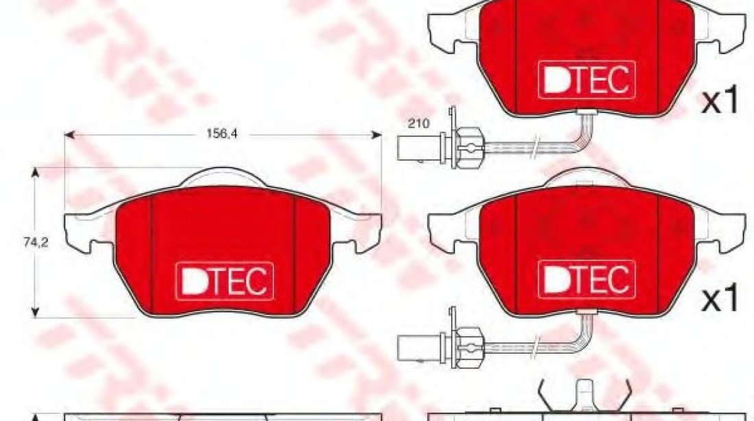 Set placute frana,frana disc AUDI A4 Cabriolet (8H7, B6, 8HE, B7) (2002 - 2009) TRW GDB1307DTE piesa NOUA