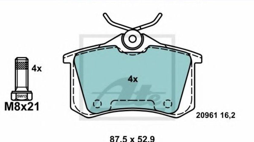 Set placute frana,frana disc AUDI A4 Cabriolet (8H7, B6, 8HE, B7) (2002 - 2009) ATE 13.0470-2886.2 piesa NOUA