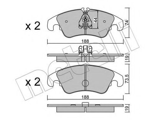 Set placute frana,frana disc AUDI A5 (8T3) (2007 - 2016) METELLI 22-0775-0 piesa NOUA