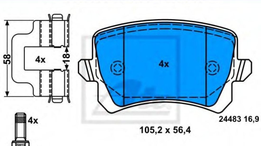 Set placute frana,frana disc AUDI A6 (4F2, C6) (2004 - 2011) ATE 13.0460-2749.2 piesa NOUA