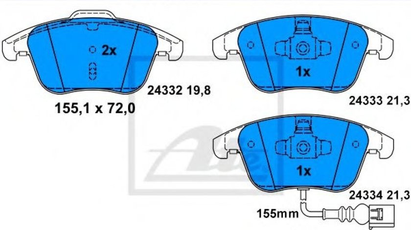 Set placute frana,frana disc AUDI Q3 (8U) (2011 - 2016) ATE 13.0460-7242.2 piesa NOUA