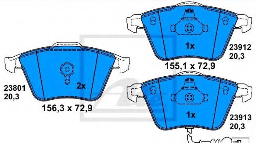 Set placute frana,frana disc AUDI TT (8J3) (2006 - 2014) ATE 13.0460-7227.2 piesa NOUA