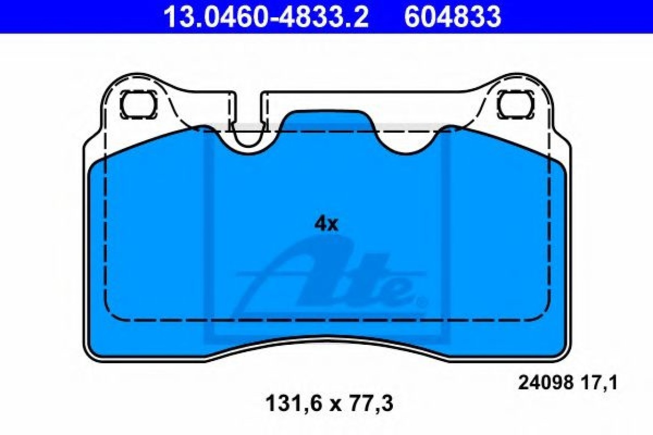 Set placute frana,frana disc AUDI TT Roadster (8J9) (2007 - 2014) ATE 13.0460-4833.2 piesa NOUA