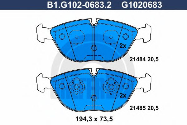 Set placute frana,frana disc AUDI TT Roadster (8N9) (1999 - 2006) GALFER B1.G102-0683.2 piesa NOUA