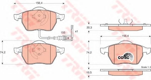 Set placute frana,frana disc AUDI TT Roadster (8N9) (1999 - 2006) TRW GDB1403 piesa NOUA