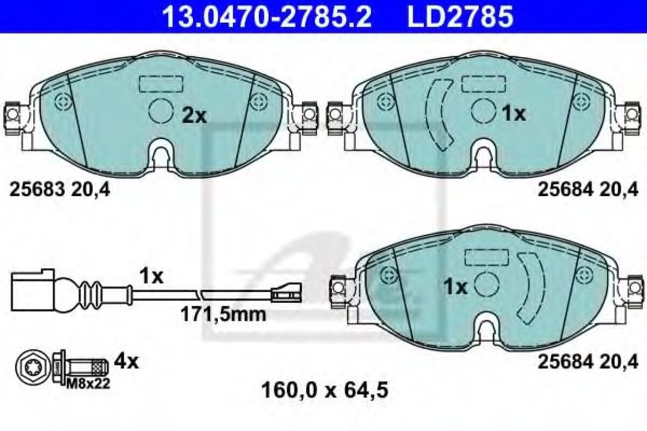 Set placute frana,frana disc AUDI TT Roadster (FV9) (2014 - 2016) ATE 13.0470-2785.2 piesa NOUA