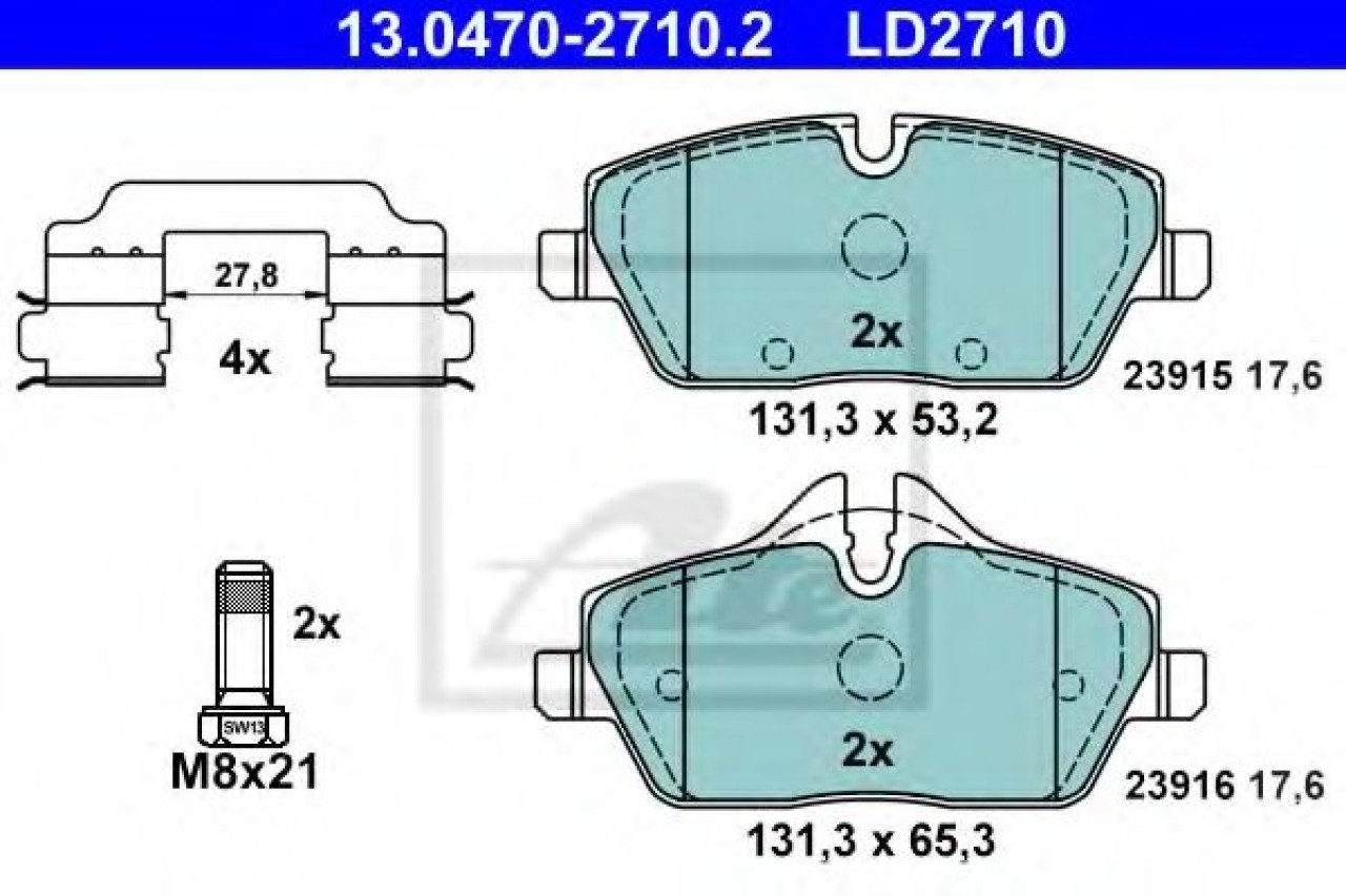 Set placute frana,frana disc BMW Seria 1 Cupe (E82) (2007 - 2013) ATE 13.0470-2710.2 piesa NOUA