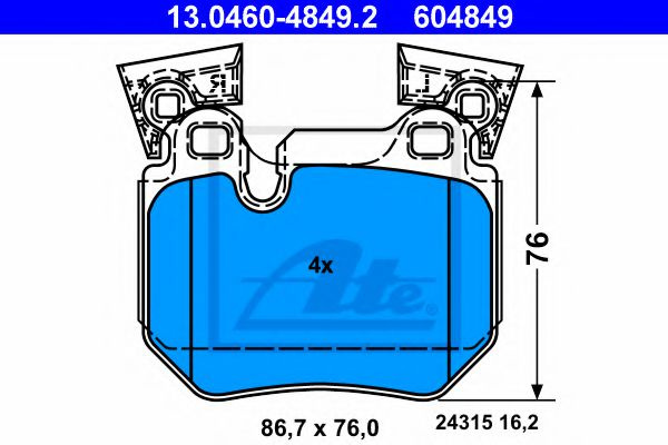 Set placute frana,frana disc BMW Seria 1 Cupe (E82) (2007 - 2013) ATE 13.0460-4849.2 piesa NOUA