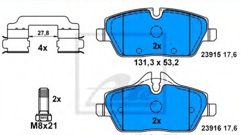 Set placute frana,frana disc BMW Seria 1 Cupe (E82) (2007 - 2013) ATE 13.0460-2710.2 piesa NOUA