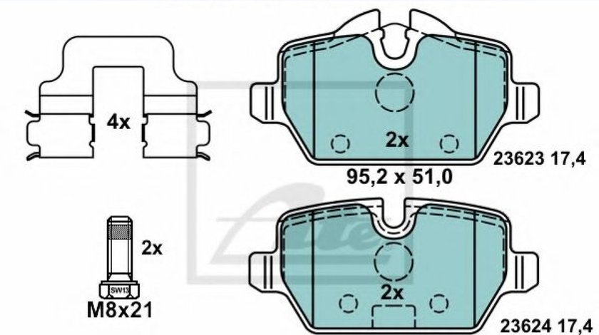 Set placute frana,frana disc BMW Seria 1 (E81) (2006 - 2012) ATE 13.0470-2713.2 piesa NOUA