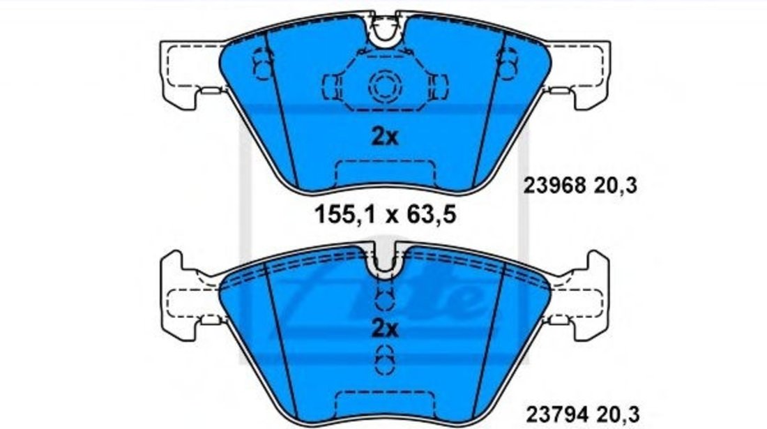 Set placute frana,frana disc BMW Seria 1 (E87) (2003 - 2013) ATE 13.0460-7216.2 piesa NOUA