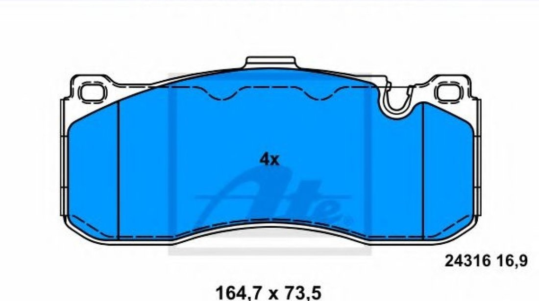 Set placute frana,frana disc BMW Seria 1 (E87) (2003 - 2013) ATE 13.0460-4848.2 piesa NOUA