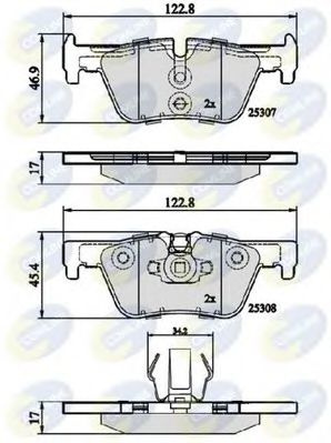 Set placute frana,frana disc BMW Seria 2 Active Tourer (F45) (2014 - 2016) COMLINE CBP02131 piesa NOUA