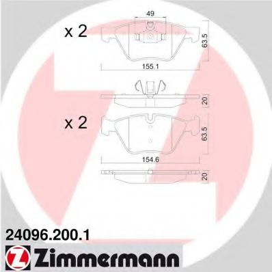 Set placute frana,frana disc BMW Seria 3 Cupe (E92) (2006 - 2013) ZIMMERMANN 24096.200.1 piesa NOUA