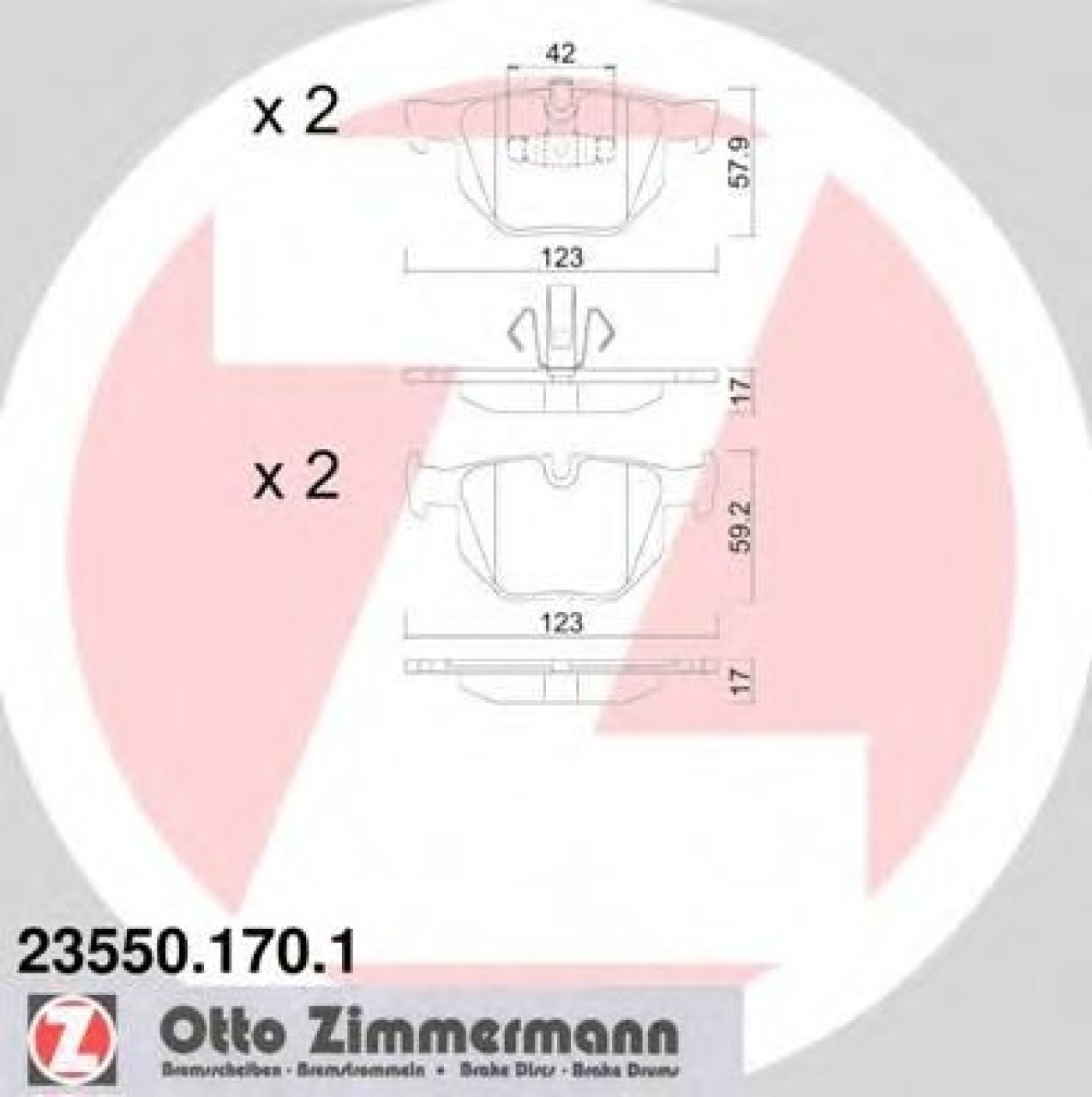 Set placute frana,frana disc BMW Seria 3 Cupe (E92) (2006 - 2013) ZIMMERMANN 23550.170.1 piesa NOUA