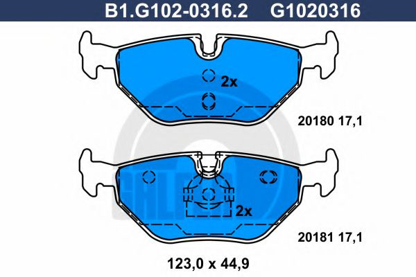 Set placute frana,frana disc BMW Seria 3 (E36) (1990 - 1998) GALFER B1.G102-0316.2 piesa NOUA