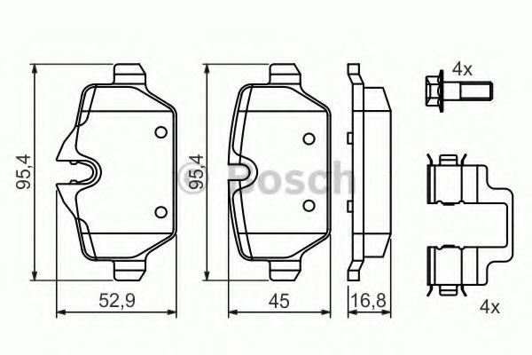 Set placute frana,frana disc BMW Seria 3 (E90) (2005 - 2011) BOSCH 0 986 494 269 piesa NOUA