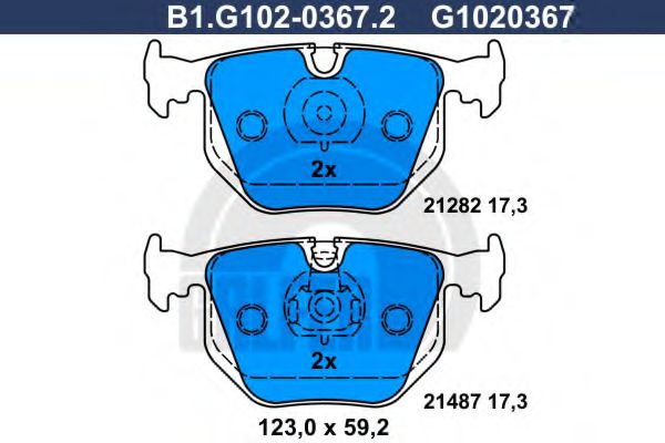 Set placute frana,frana disc BMW Seria 3 Touring (E46) (1999 - 2005) GALFER B1.G102-0367.2 piesa NOUA