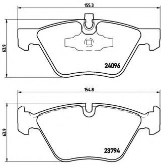 Set placute frana,frana disc BMW Seria 3 Cabriolet (E93) (2006 - 2013) BREMBO P 06 040 piesa NOUA