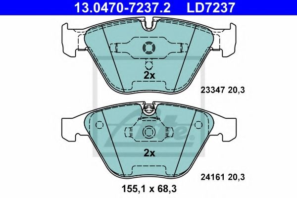 Set placute frana,frana disc BMW Seria 3 Cabriolet (E93) (2006 - 2013) ATE 13.0470-7237.2 piesa NOUA