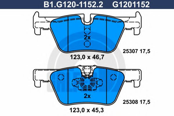 Set placute frana,frana disc BMW Seria 4 Gran Coupe (F36) (2014 - 2016) GALFER B1.G120-1152.2 piesa NOUA