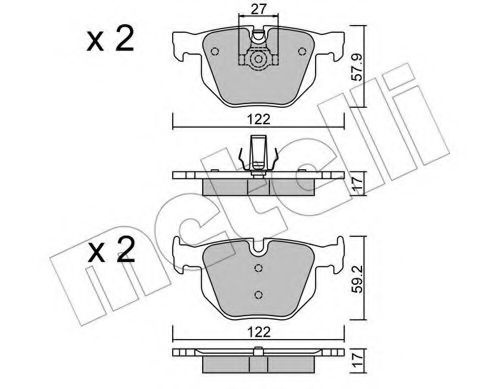 Set placute frana,frana disc BMW Seria 5 (E60) (2003 - 2010) METELLI 22-0644-0 piesa NOUA