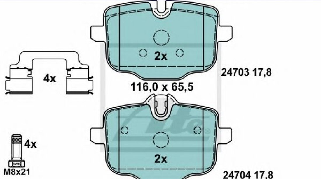 Set placute frana,frana disc BMW Seria 5 (F10, F18) (2009 - 2016) ATE 13.0470-2716.2 piesa NOUA