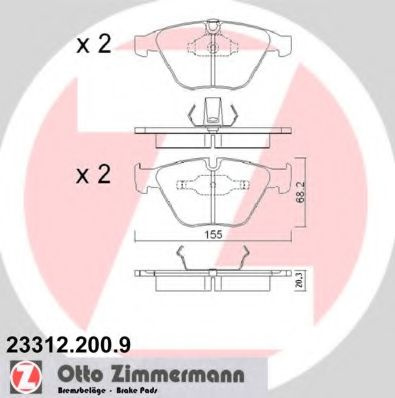 Set placute frana,frana disc BMW Seria 5 Touring (E61) (2004 - 2010) ZIMMERMANN 23312.200.9 piesa NOUA