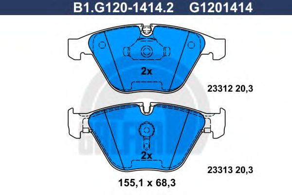 Set placute frana,frana disc BMW Seria 5 Touring (E61) (2004 - 2010) GALFER B1.G120-1414.2 piesa NOUA