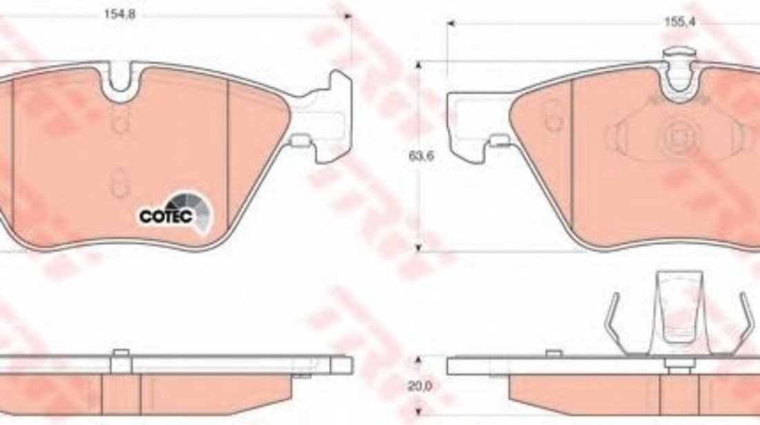 Set placute frana,frana disc BMW Seria 5 Touring (E61) (2004 - 2010) TRW GDB1559 piesa NOUA