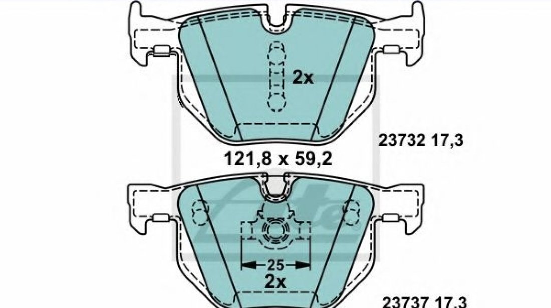 Set placute frana,frana disc BMW Seria 5 Touring (E61) (2004 - 2010) ATE 13.0470-7174.2 piesa NOUA