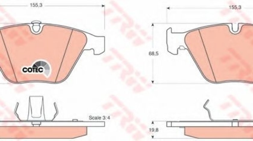 Set placute frana,frana disc BMW Seria 5 Touring (E61) (2004 - 2010) TRW GDB1498 piesa NOUA