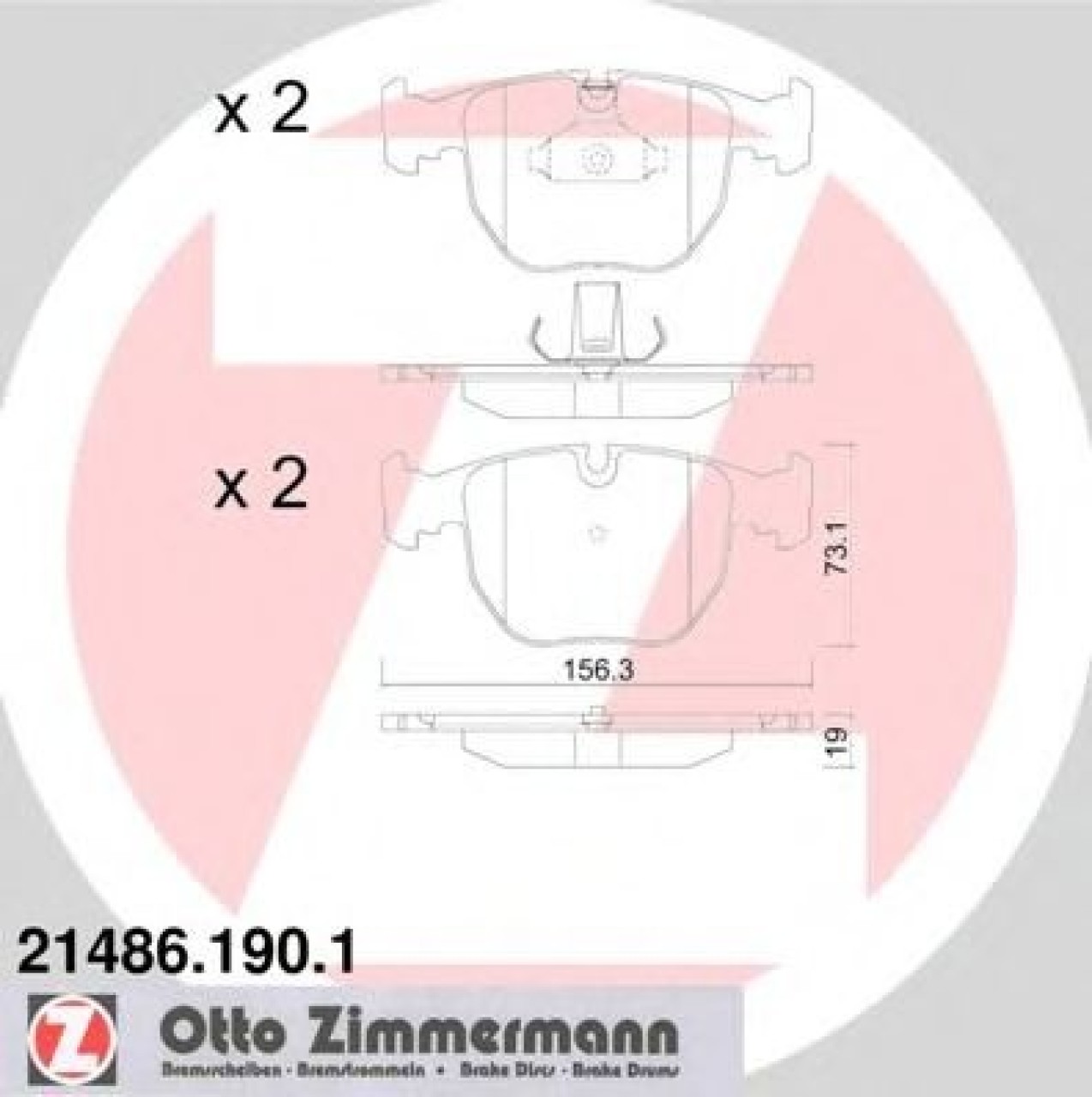 Set placute frana,frana disc BMW X3 (E83) (2004 - 2011) ZIMMERMANN 21486.190.1 piesa NOUA