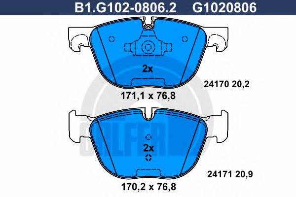 Set placute frana,frana disc BMW X5 (F15, F85) (2013 - 2016) GALFER B1.G102-0806.2 piesa NOUA