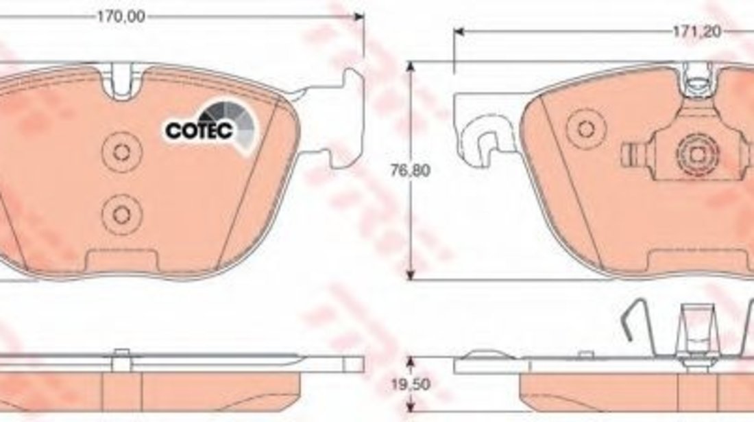 Set placute frana,frana disc BMW X5 (F15, F85) (2013 - 2016) TRW GDB1726 piesa NOUA