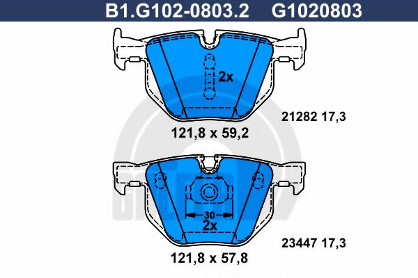 Set placute frana,frana disc BMW X5 (F15, F85) (2013 - 2016) GALFER B1.G102-0803.2 piesa NOUA