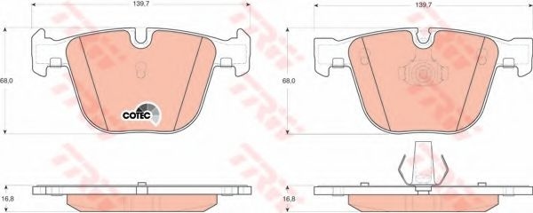 Set placute frana,frana disc BMW X5 (F15, F85) (2013 - 2016) TRW GDB1502 piesa NOUA