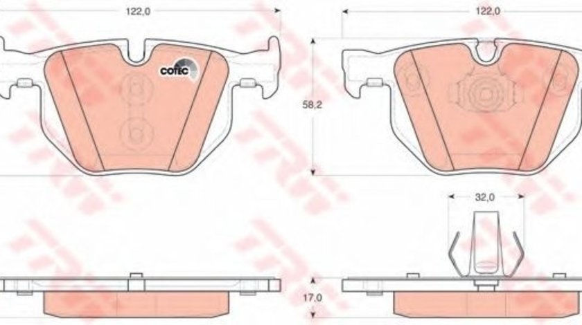 Set placute frana,frana disc BMW X5 (F15, F85) (2013 - 2016) TRW GDB1730 piesa NOUA