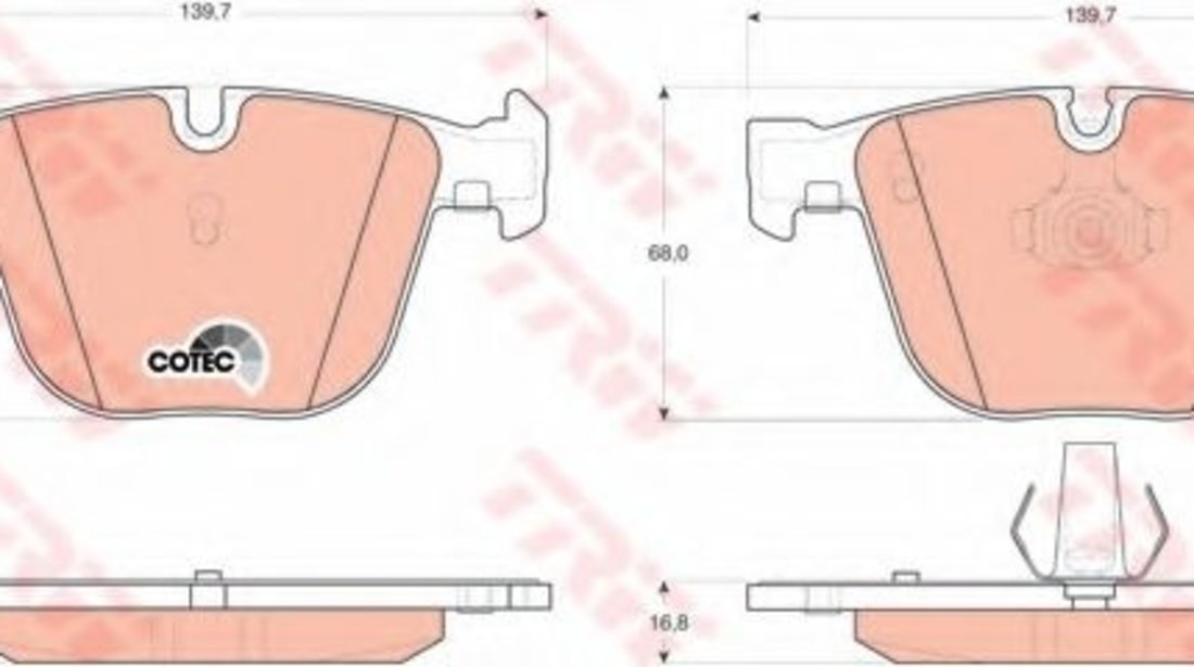 Set placute frana,frana disc BMW X6 (E71, E72) (2008 - 2014) TRW GDB1502 piesa NOUA